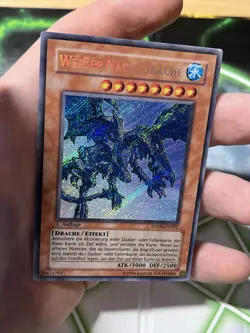 YuGiOh Weißer Nachtdrache ANPR 1st Ed Secret Rare White Night Dragon Foil Bleed - Image 2