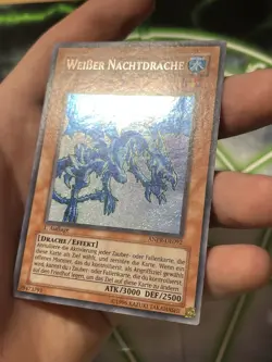 YuGiOh Weißer Nachtdrache ANPR 1st Ed Secret Rare White Night Dragon Foil Bleed - Image 3