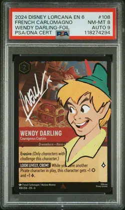 Lorcana Disney - Wendy Darling - Artist Signed Sketch - PSA - Image 1
