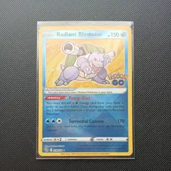 Pokemon TCG Radiant Blastoise Holo Card 018/078 Pokemon Go - Image 1