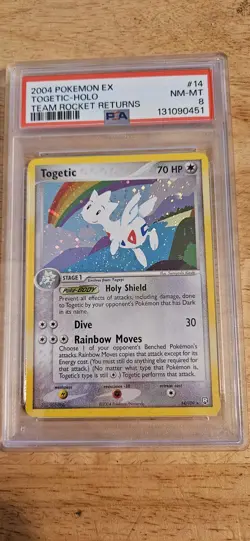 POKEMON CARD 2004 EX TOGETIC HOLO TEAM ROCKET RETURNS #14 PSA 8 *HOLDING SWIRL* - Image 1