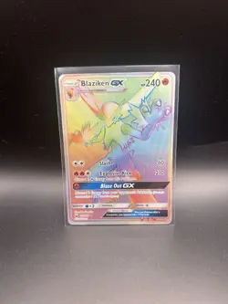 Blaziken GX Rainbow Holo Pokemon Card 170/168 Secret Sm-Celestial Storm - Image 1