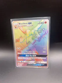 Blaziken GX Rainbow Holo Pokemon Card 170/168 Secret Sm-Celestial Storm - Image 3
