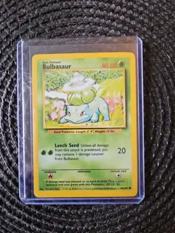 Pokemon Bulbasaur Card 44/102 Base Set TCG Vintage 1999 Grass - Image 1