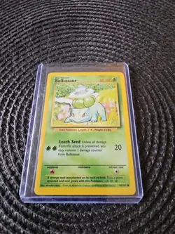 Pokemon Bulbasaur Card 44/102 Base Set TCG Vintage 1999 Grass - Image 2