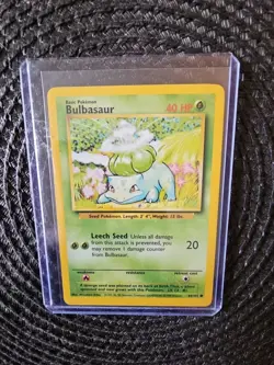 Pokemon Bulbasaur Card 44/102 Base Set TCG Vintage 1999 Grass - Image 3