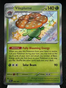 Vileplume 094/091 - Shiny Holo Rare - Paldean Fates Pokemon Card MINT - Image 1