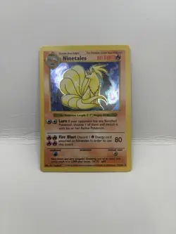 Pokemon Ninetales Base Set (Shadowless) Holo Rare MP 12/102 - 1999 WOTC Card - Image 1