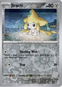 Jirachi 098/142 Reverse Holo SV07: Stellar Crown Pokemon Card TCG - Image 1