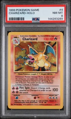 1999 POKEMON GAME #4 CHARIZARD-HOLO PSA 8 - Image 1