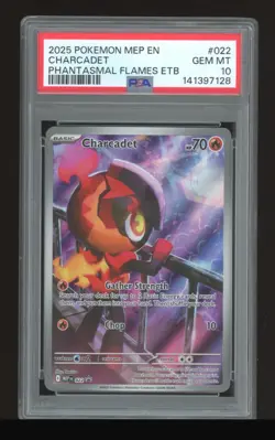 2025 POKEMON MEP EN-ME BLACK STAR PROMO #022 CHARCADET PSA 10 - Image 1