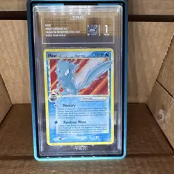 Pokemon Mew Gold Star Holo EX Dragon Frontiers #101/101 2006 TAG Graded 1 - Image 1