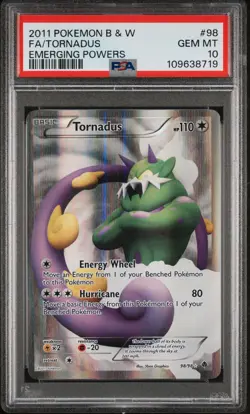 2011 POKEMON B&W EMERGING POWERS #98 FULL ART/TORNADUS PSA 10 - Image 1