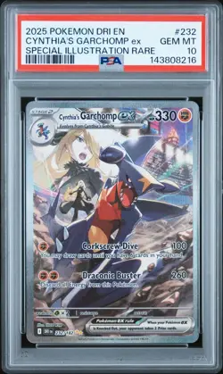2025 POKEMON DRI EN-DESTINED RIVALS #232 CYNTHIA'S GARCHOMP EX PSA 10 - Image 1