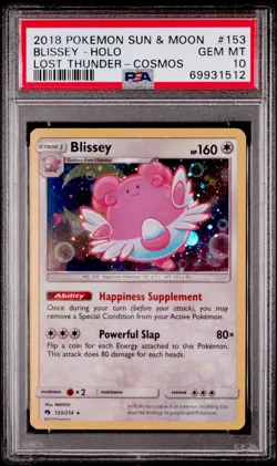 PSA 10 Gem Mint Blissey Cosmos Holo Promo Pokemon S&M Lost Thunder 2018 Swirl 🌀 - Image 1