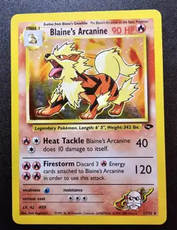 Blaine's Arcanine Holo 1/132 LP - Gym Challenge Pokemon TCG - Image 1