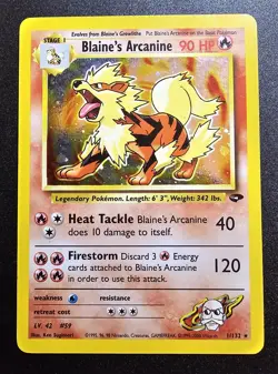 Blaine's Arcanine Holo 1/132 LP - Gym Challenge Pokemon TCG - Image 2