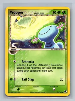 Wooper (Delta Species) Normal Common Dragon Frontiers DF Grass 71/101 Pokemon Ca - Image 1