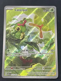 Pokemon TCG Caterpie 172/165 Sv: Scarlet & Violet 151 50 HP Illustration Rare H… - Image 1