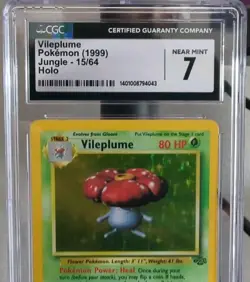 Vileplume, Holo Rare, 15/64, Pokemon TCG Jungle, CGC 7 (Near Mint) - Image 2