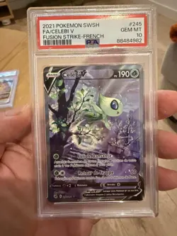 Pokemon French CELEBI V Fusion Strike 2021/ #245/ PSA10 - Image 1