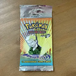 Pokemon WOTC Vintage TCG Booster Pack Gym Heroes Lt. Surge Long Crimp 20.8g* - Image 1