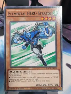 YuGiOh! Elemental HERO Stratos HAC1-EN015 1st Ed - Image 1