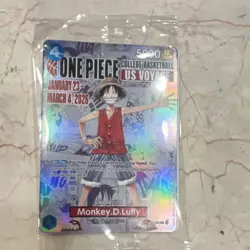 BandaiNamco One Piece CCG Monkey.D.Luffy US Voyage College Basketball Promo Card - Image 1