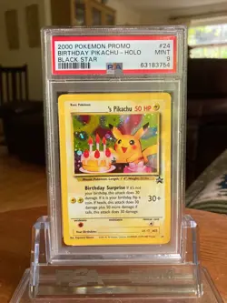 Pokemon Birthday Pikachu Black Star Promo 24 Psa9 Card - Image 4