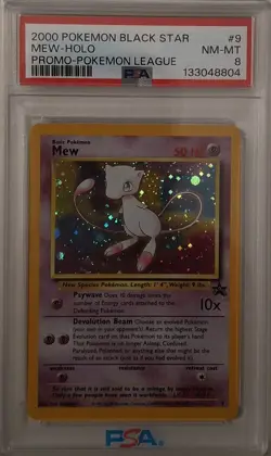 Mew Black Star Promo Pokemon card #9 PSA 8 NMINT Vintage Bu7 - Image 1