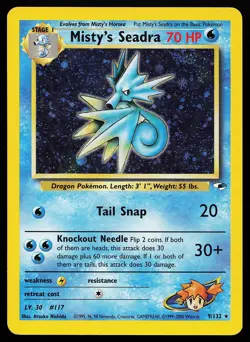 Misty's Seadra 9/132 Holo Rare Gym Heroes Pokemon Card - Image 1