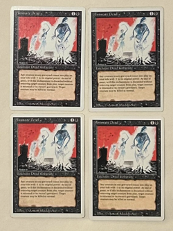 Animate Dead x4 Revised/3rd Edition Moderately Played / Lightly Played MP/LP MTG - Image 1