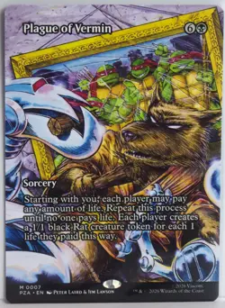 Plague of Vermin [New, Near Mint] Borderless Art {TMNT MTG} - Image 1