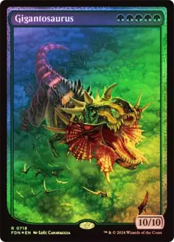 MTG | FOIL Gigantosaurus | Textless - Foundations (FDN) - Image 1