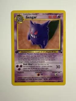 Gengar Pokemon Fossil 1999 1st Edition Non-holo 20/62 NM - Image 2