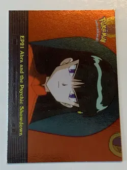 2000 Topps Pokemon TV #EP21 Abra and the Psychic Showdown (F) Silver Foil - Image 1