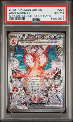 Charizard Ex 2023 Pokemon En-Obsidian Flames 223 Special Illustration Rare PSA 8 - Image 1