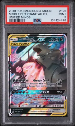 Mega Sableye & Tyranitar GX Tag Team #126/236 Pokemon Unified Minds PSA 9 Mint - Image 1
