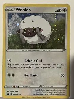 Wooloo Cosmo Holo SWSH011 Black Star Promo LP Pokemon Fast Ship - Image 1