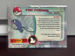 Poliwag #60 Topps Series 1 TV Animation Edition RED Label Pokemon TCG 1999 - Image 2