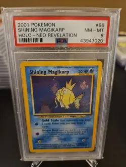 2001 POKEMON NEO REVELATION #66 SHINING MAGIKARP-HOLO PSA 8 - Image 1