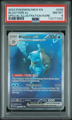 2023 POKEMON MEW EN-151 SPECIAL ILLUSTRATION RARE #200 BLASTOISE EX PSA 8 - Image 1