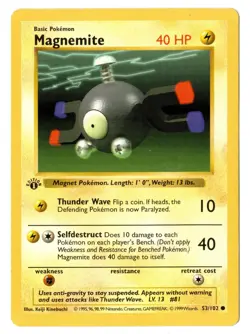 Pokemon TCG - Magmenite - Base - 1st Edition Shadowless - 53/102 – LP - Image 1