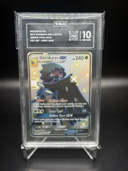 TAG GEM MINT 10 Decidueye GX SV47 Hidden Fates Shiny Vault Pokemon - Image 1