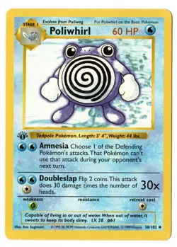 Pokemon TCG - Poliwhirl - Base - 1st Edition Shadowless - 38/102 - NM/LP - Image 1