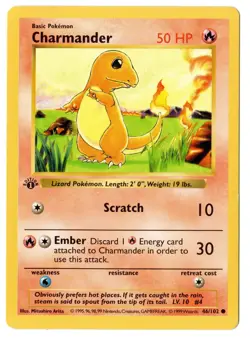 Pokemon TCG - Charmander - 1st Edition Shadowless - 46/102 - NM/LP - Image 1