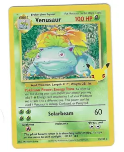 Pokemon TCG: Venusaur - 15/102 - Celebrations: Classic Collection - NM - Image 1