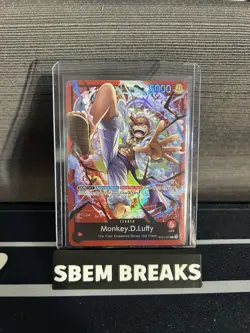 Near Mint One Piece TCG Monkey.D.Luffy ST21-001 Gear 5 Foiled NM Leader Card - Image 1