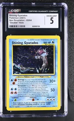 CGC 5 Shining Gyarados 2001 Neo Revelation 65/64 Double Holo Pokemon Card - Image 1