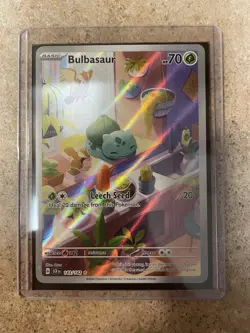 Pokemon TCG Bulbasaur Holo Card Stellar Crown Illustration, Rare Mint, 143/142 - Image 3
